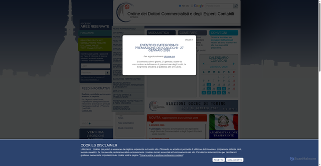 Security scan screenshot of https://odcec.torino.it/homepage