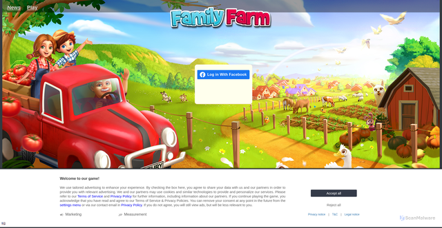Security scan screenshot of https://farm.centurygames.com