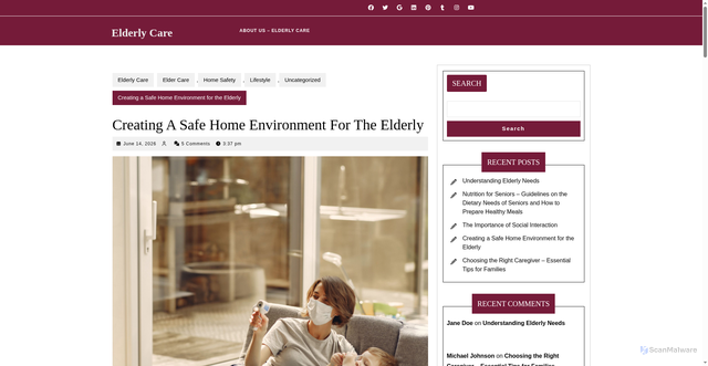 Security scan screenshot of https://goldenagehelp.site/?p=17&replytocom=15