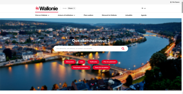 Security scan screenshot of https://wallonie.be