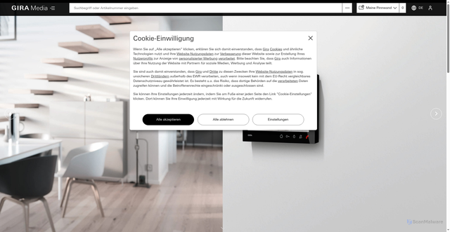 Security scan screenshot of https://media.gira.com