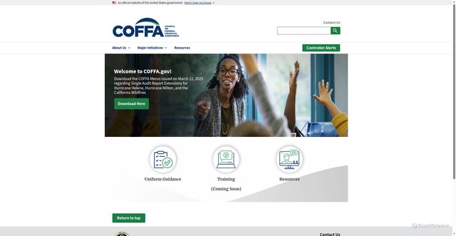 Security scan screenshot of https://www.coffa.gov/