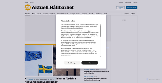 Security scan screenshot of https://xn--miljaktuellt-7ib.se