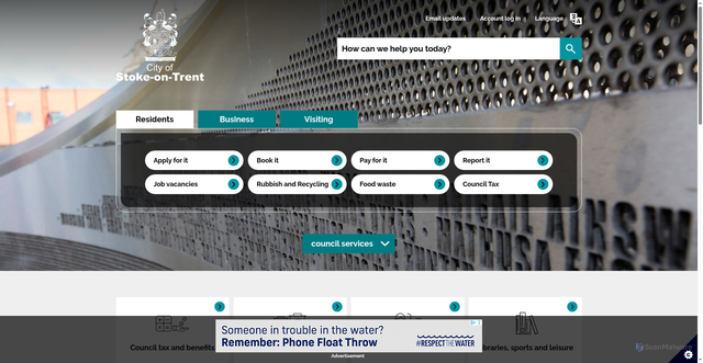Security scan screenshot of http://www.stoke.gov.uk