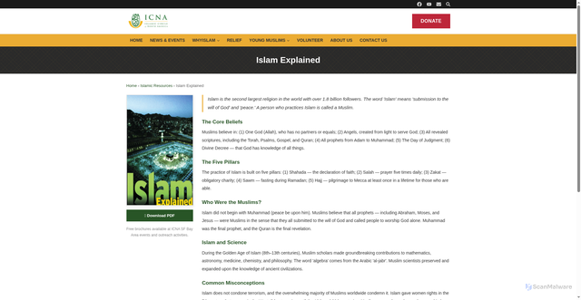 Security scan screenshot of https://www.icnabayarea.org/islamic-resources/islam-explained/