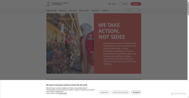 Security scan screenshot of https://www.icrc.org