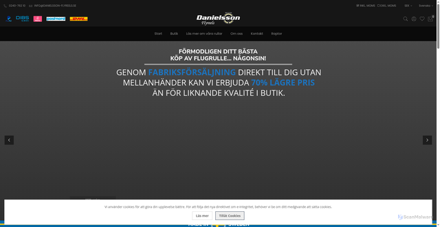 Security scan screenshot of https://flyreelsonline.se