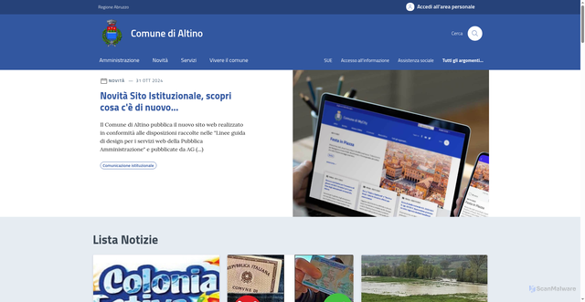 Security scan screenshot of https://www.comune.altino.ch.it