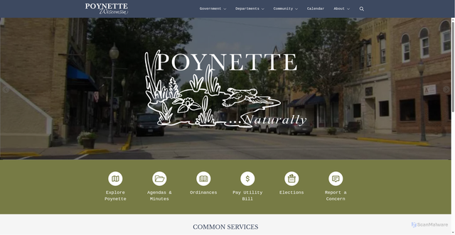 Security scan screenshot of https://poynette-wi.gov/