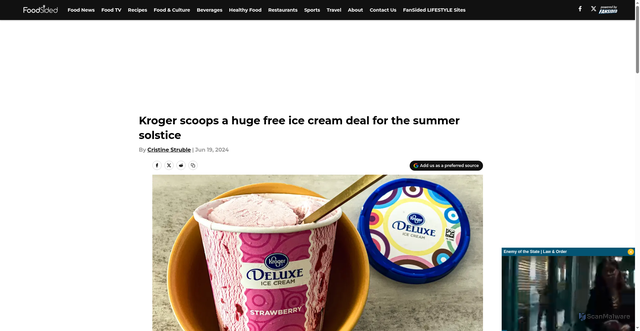 Security scan screenshot of https://foodsided.com/posts/kroger-free-ice-cream-deal-summer-solstice-01j0rvpr005e
