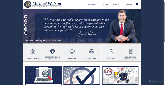 Security scan screenshot of https://www.sos.ms.gov/