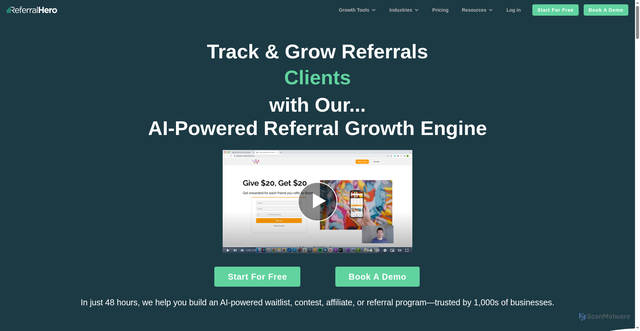 Security scan screenshot of https://referralhero.com