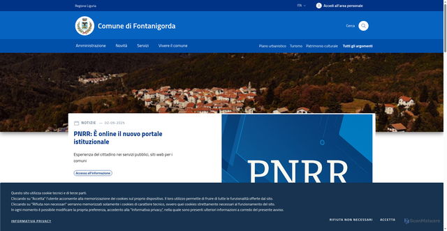 Security scan screenshot of https://comune.fontanigorda.ge.it/
