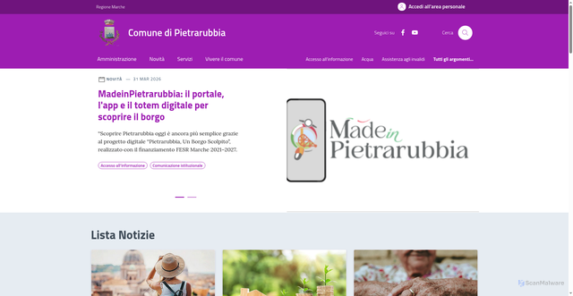 Security scan screenshot of https://www.comune.pietrarubbia.pu.it