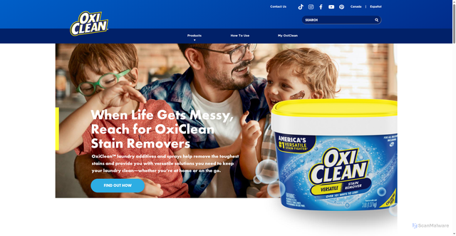 Security scan screenshot of https://oxiclean.com
