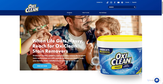 Security scan screenshot of https://oxiclean.com