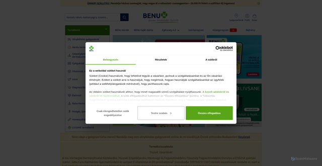 Security scan screenshot of https://s.benu.hu