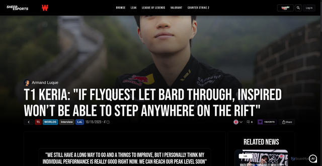 Security scan screenshot of https://www.sheepesports.com/articles/t1-keria-if-flyquest-let-bard-through-inspired-won-t-be-able-to-step-anywhere-on-the-rift/en