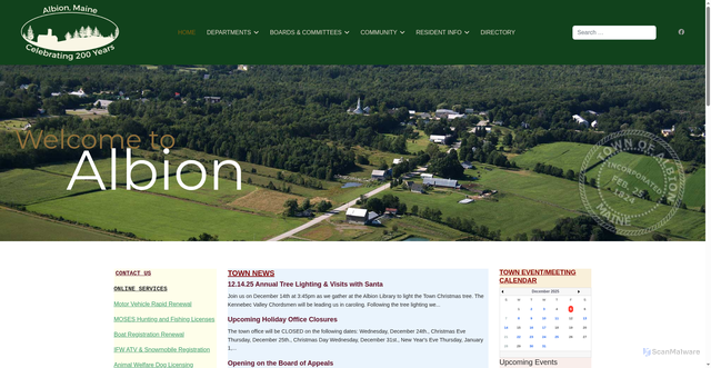 Security scan screenshot of https://albionmaine.gov/