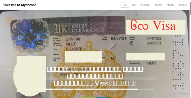 Security scan screenshot of https://takemetomyanmar.com