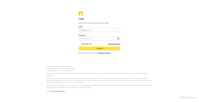 Security scan screenshot of https://app.alpaca.markets