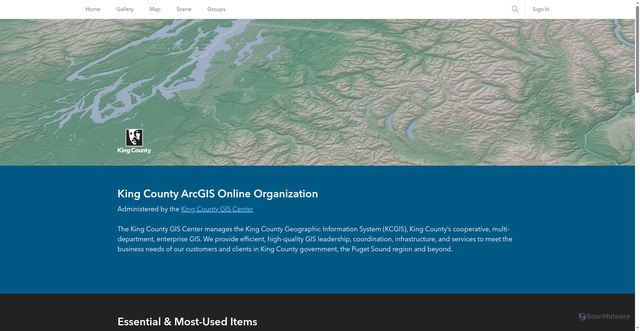 Security scan screenshot of https://kingcounty.maps.arcgis.com