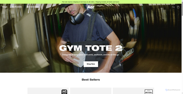 Security scan screenshot of https://aersf.com