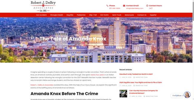 Security scan screenshot of https://robertdebry.com/thetaleofamandaknox/