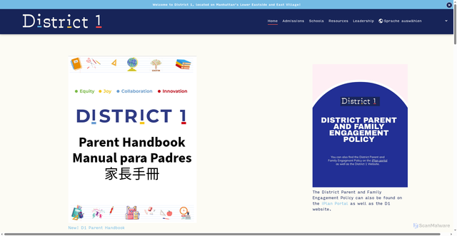 Security scan screenshot of https://district1nyc.com/