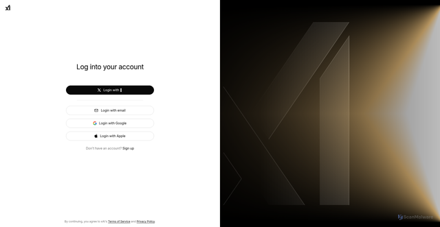 Security scan screenshot of https://accounts.x.ai