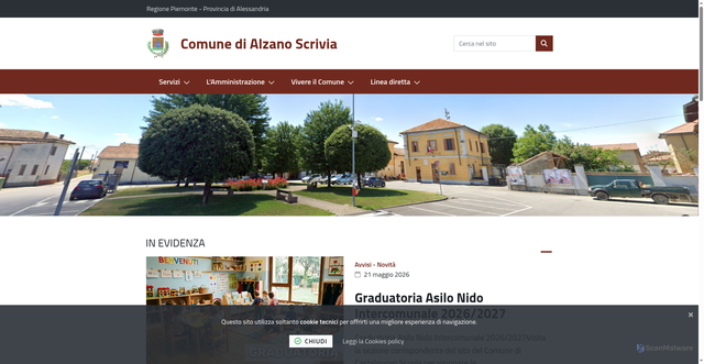 Security scan screenshot of https://www.comune.alzanoscrivia.al.it