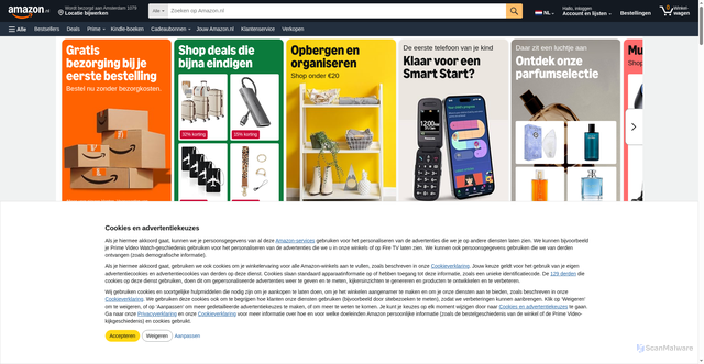 Security scan screenshot of https://www.amazon.nl