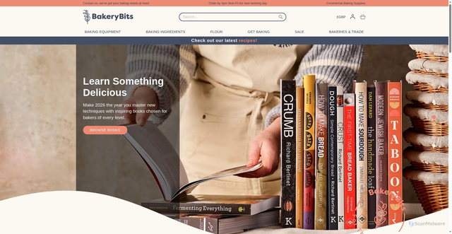 Security scan screenshot of https://bakerybits.co.uk