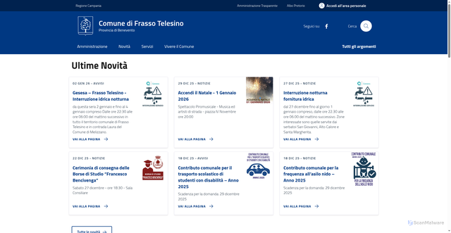 Security scan screenshot of https://comune.frassotelesino.bn.it/