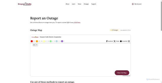 Security scan screenshot of https://www.gcec.net/report-outage