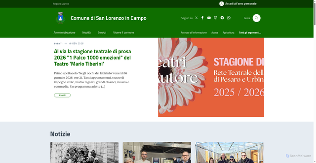 Security scan screenshot of https://comune.sanlorenzoincampo.pu.it/
