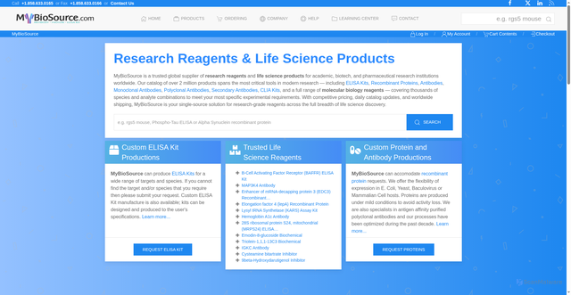 Security scan screenshot of https://www.mybiosource.com