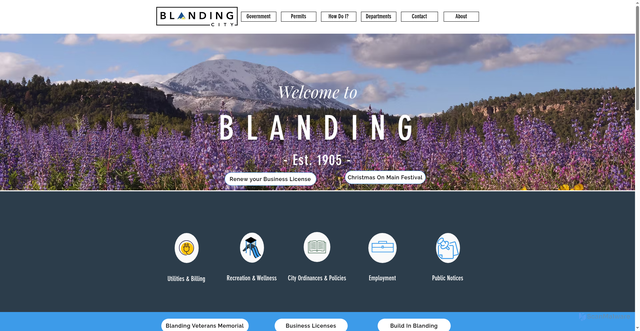 Security scan screenshot of https://www.blanding-ut.gov/
