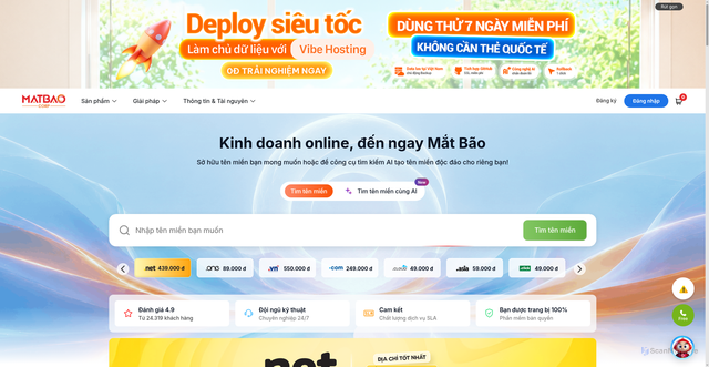 Security scan screenshot of https://matbao.vn