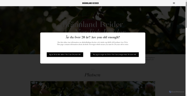 Security scan screenshot of https://brannlandcider.se
