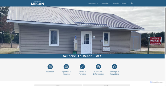 Security scan screenshot of https://townofmecanwi.gov/