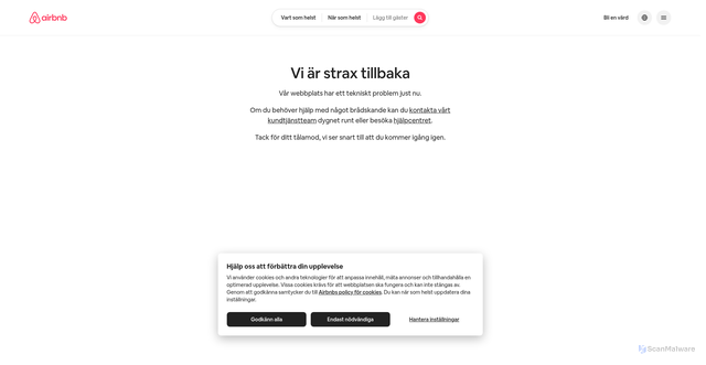 Security scan screenshot of https://www.airbnb.se/
