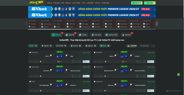 Security scan screenshot of https://xoilacxyh.tv