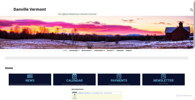 Security scan screenshot of https://danvillevt.gov/