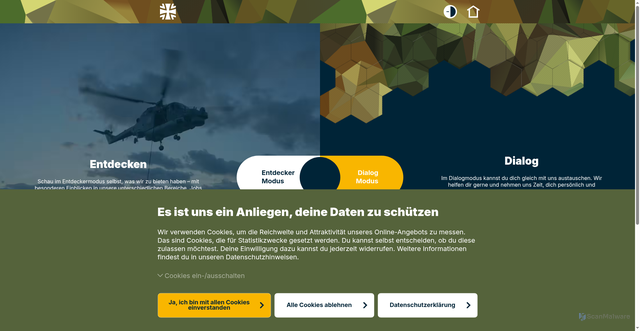 Security scan screenshot of https://www.bundeswehrkarriere.de/