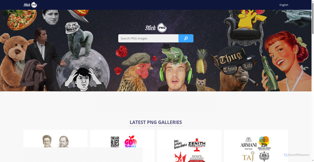 Security scan screenshot of https://stickpng.com