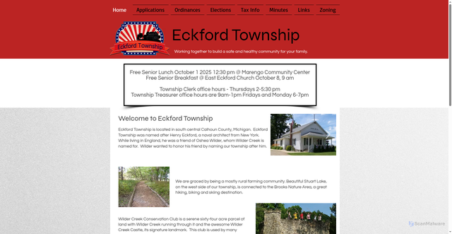 Security scan screenshot of https://www.eckfordtownshipmi.gov/