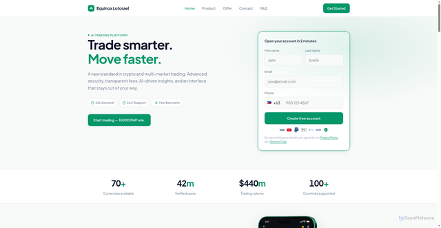 Security scan screenshot of https://www.equinoxlotorael.com/