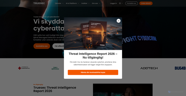 Security scan screenshot of https://Truesec.se