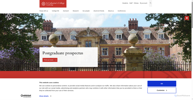 Security scan screenshot of https://www.caths.cam.ac.uk/
